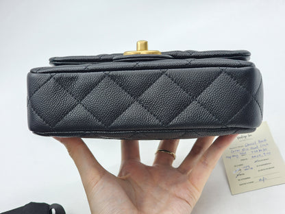 Chanel Black Caviar Mini Heart Crush Flap Bag