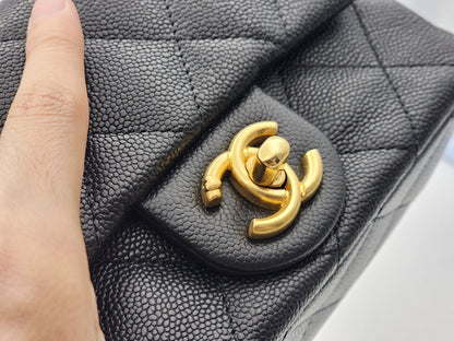Chanel Black Caviar Mini Heart Crush Flap Bag