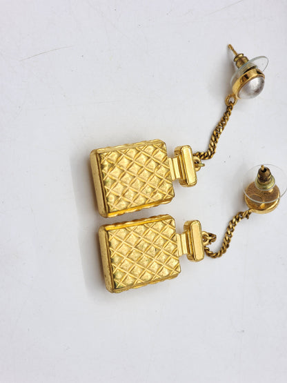 Chanel Gold Perfume Earrings