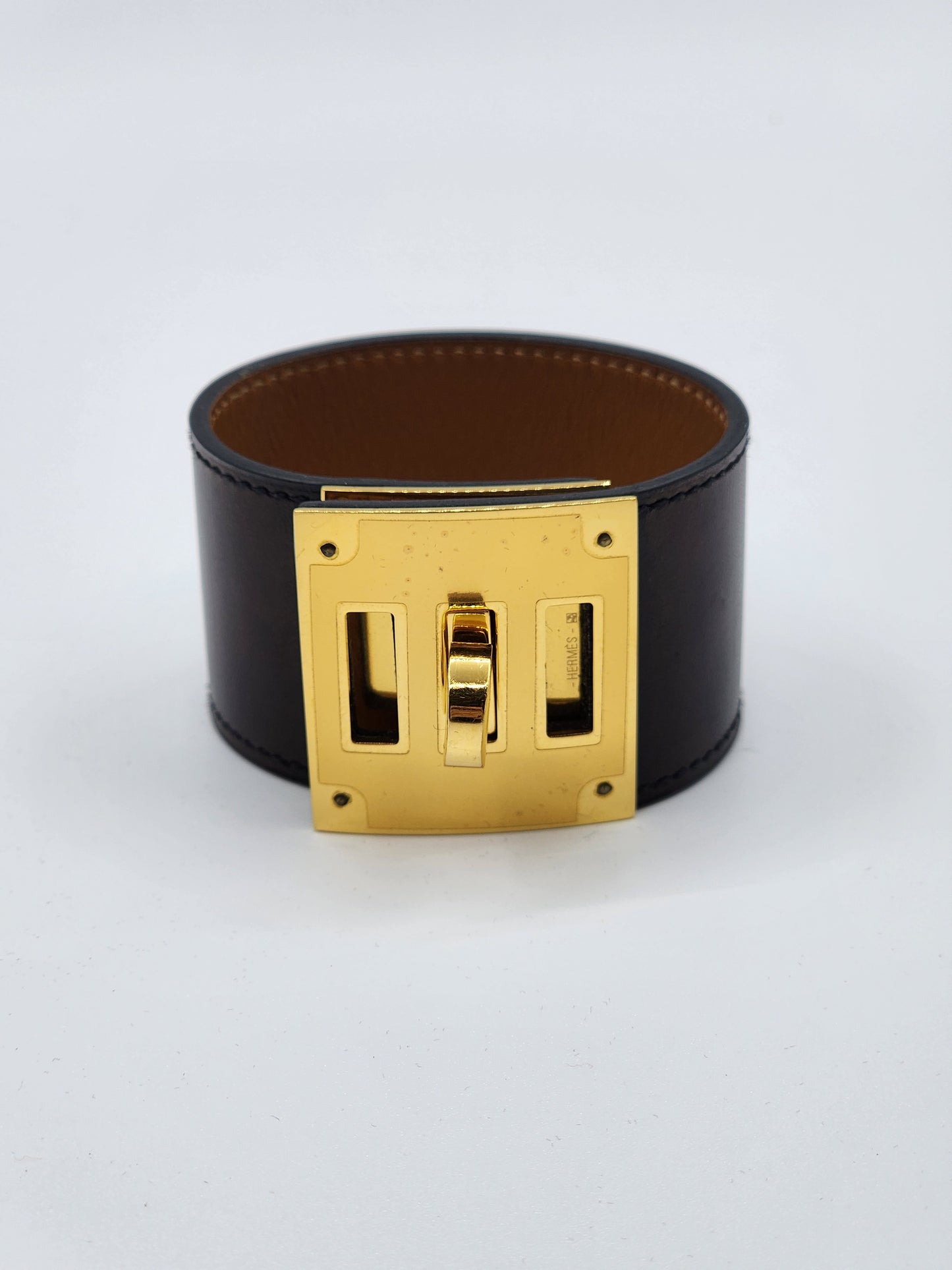 Hermes Black Kelly Dog Bracelet 35mm