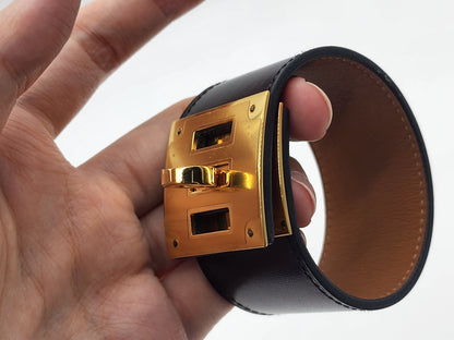 Hermes Black Kelly Dog Bracelet 35mm