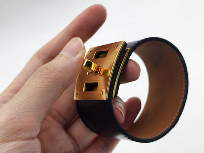 Hermes Black Kelly Dog Bracelet 35mm