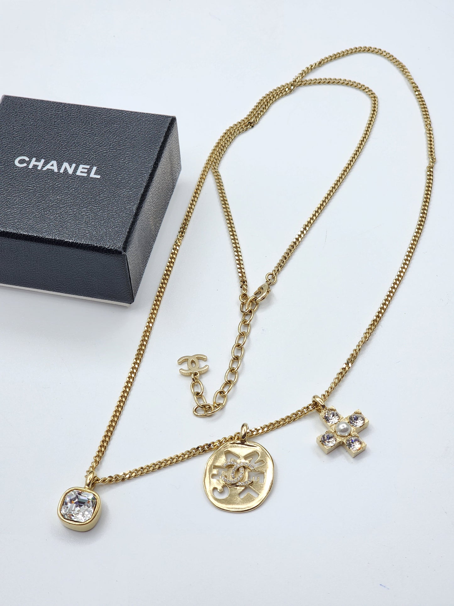 Chanel Light Gold Multi Pendant Necklace