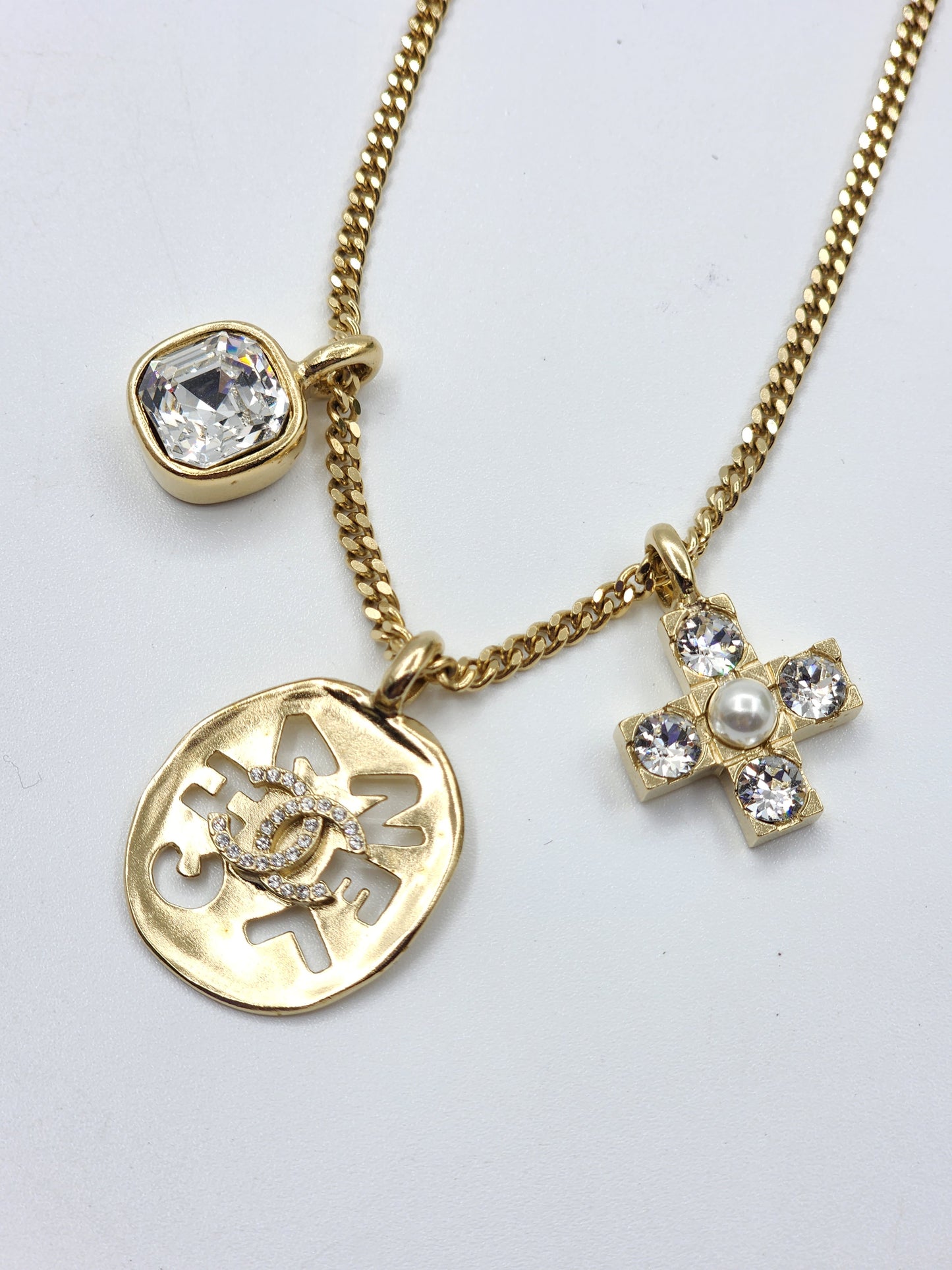 Chanel Light Gold Multi Pendant Necklace
