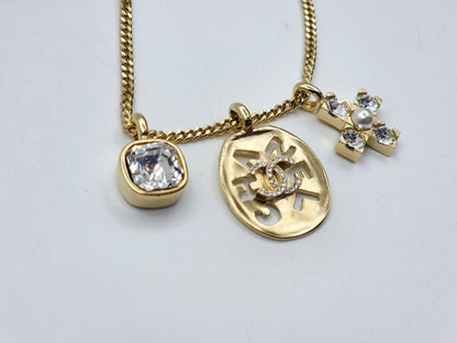 Chanel Light Gold Multi Pendant Necklace