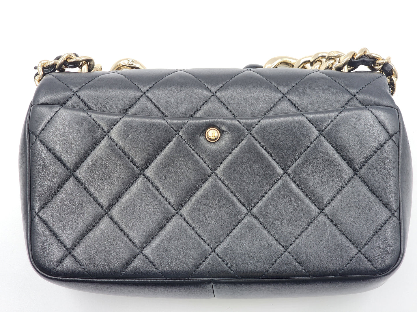 Chanel Black Lambskin Elegant Chain Flap Bag (LGHW)