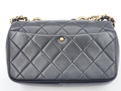 Chanel Black Lambskin Elegant Chain Flap Bag (LGHW)