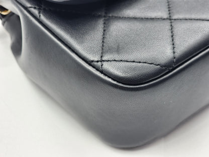 Chanel Black Lambskin Elegant Chain Flap Bag (LGHW)