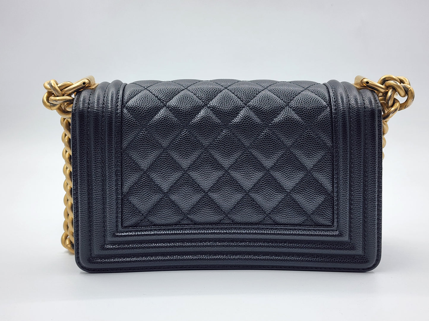 Chanel Black Caviar Small Boy (GHW)