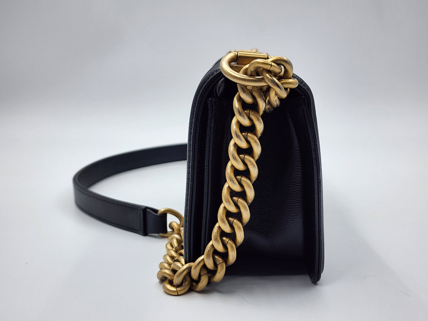 Chanel Black Caviar Small Boy (GHW)