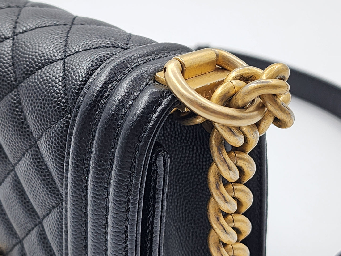 Chanel Black Caviar Small Boy (GHW)