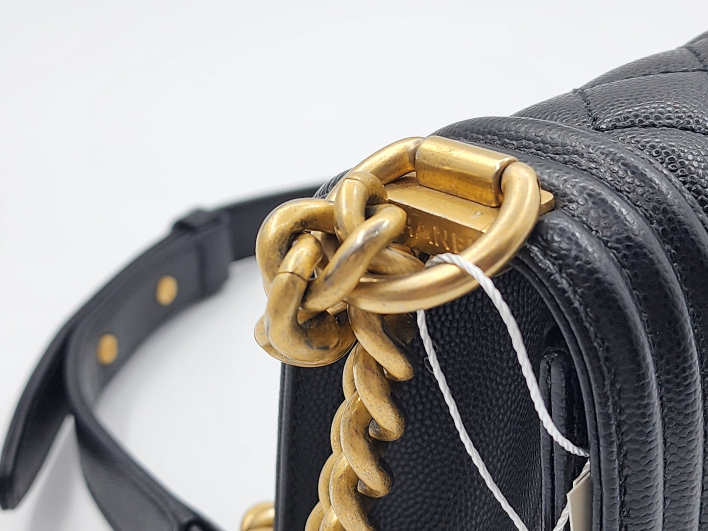 Chanel Black Caviar Small Boy (GHW)