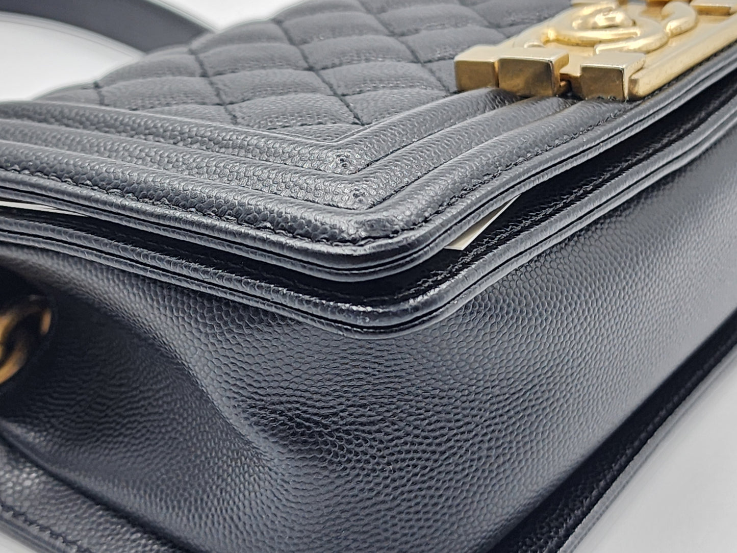 Chanel Black Caviar Small Boy (GHW)