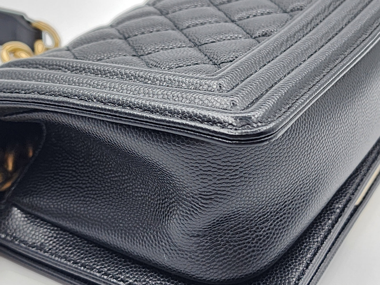 Chanel Black Caviar Small Boy (GHW)