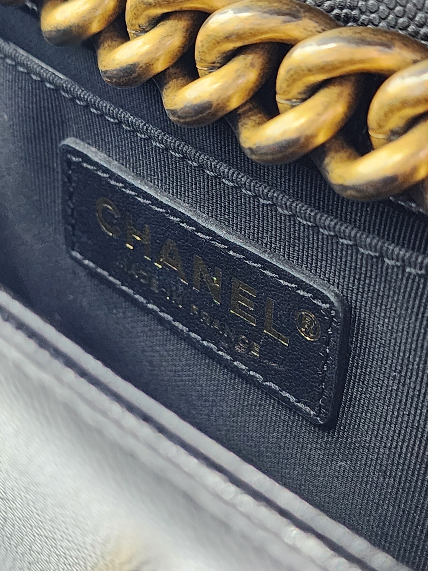 Chanel Black Caviar Small Boy (GHW)