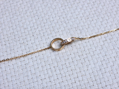 Cartier Rose Gold Love Pendant Half Paved Necklace