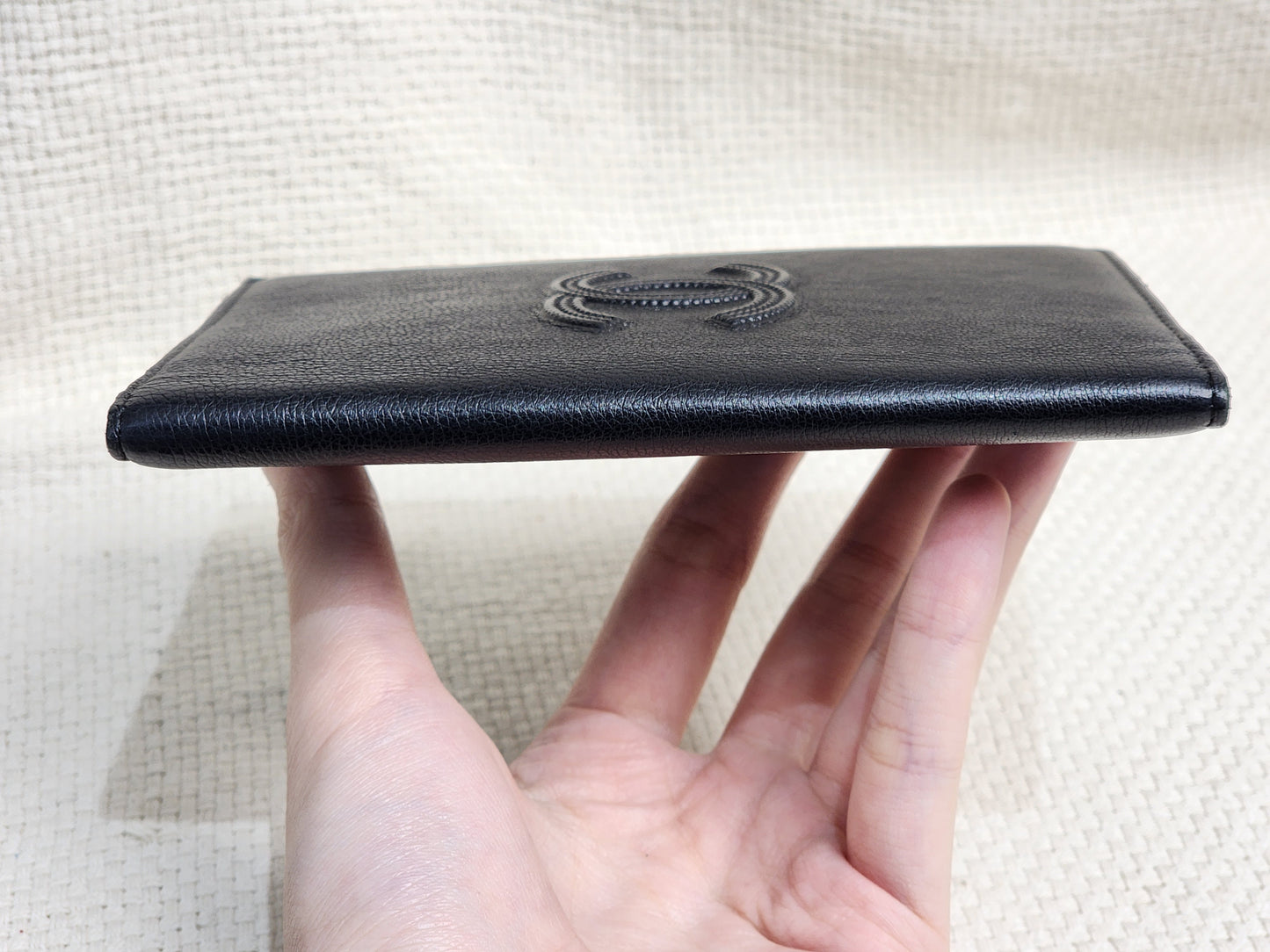 Chanel Black Calfskin Timeless Passport Holder