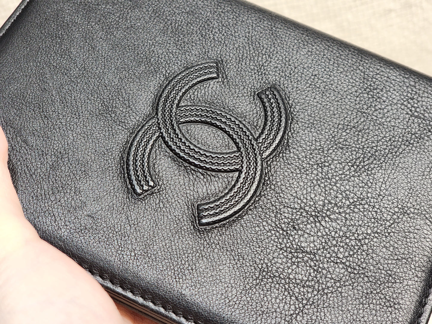 Chanel Black Calfskin Timeless Passport Holder