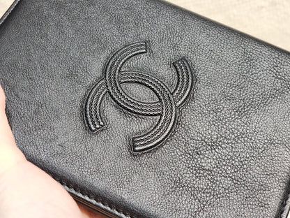 Chanel Black Calfskin Timeless Passport Holder