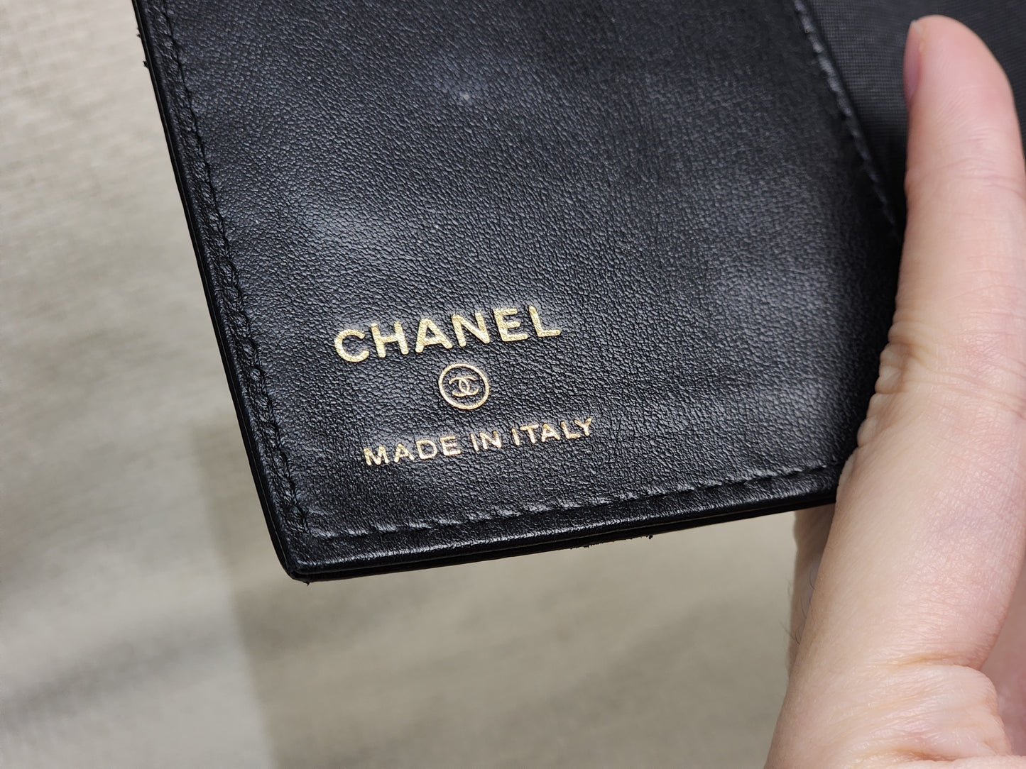 Chanel Black Calfskin Timeless Passport Holder