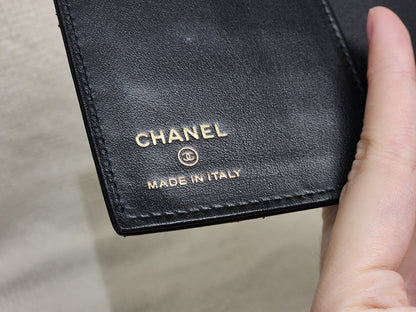 Chanel Black Calfskin Timeless Passport Holder