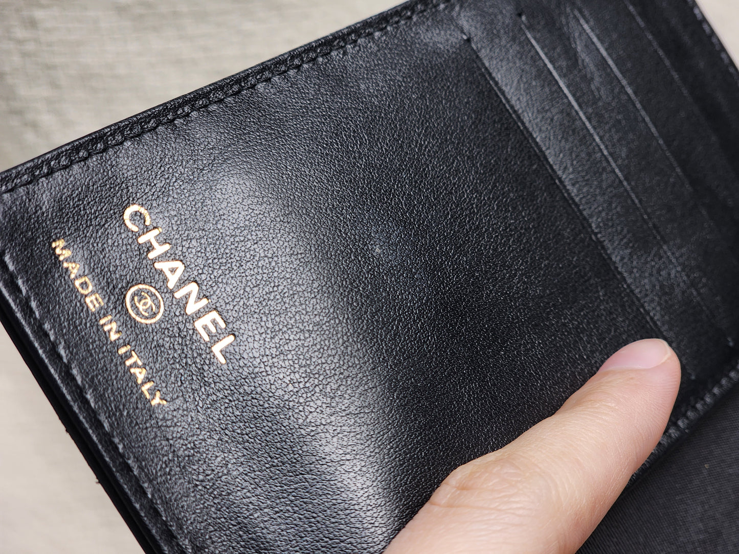 Chanel Black Calfskin Timeless Passport Holder