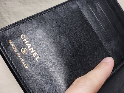 Chanel Black Calfskin Timeless Passport Holder