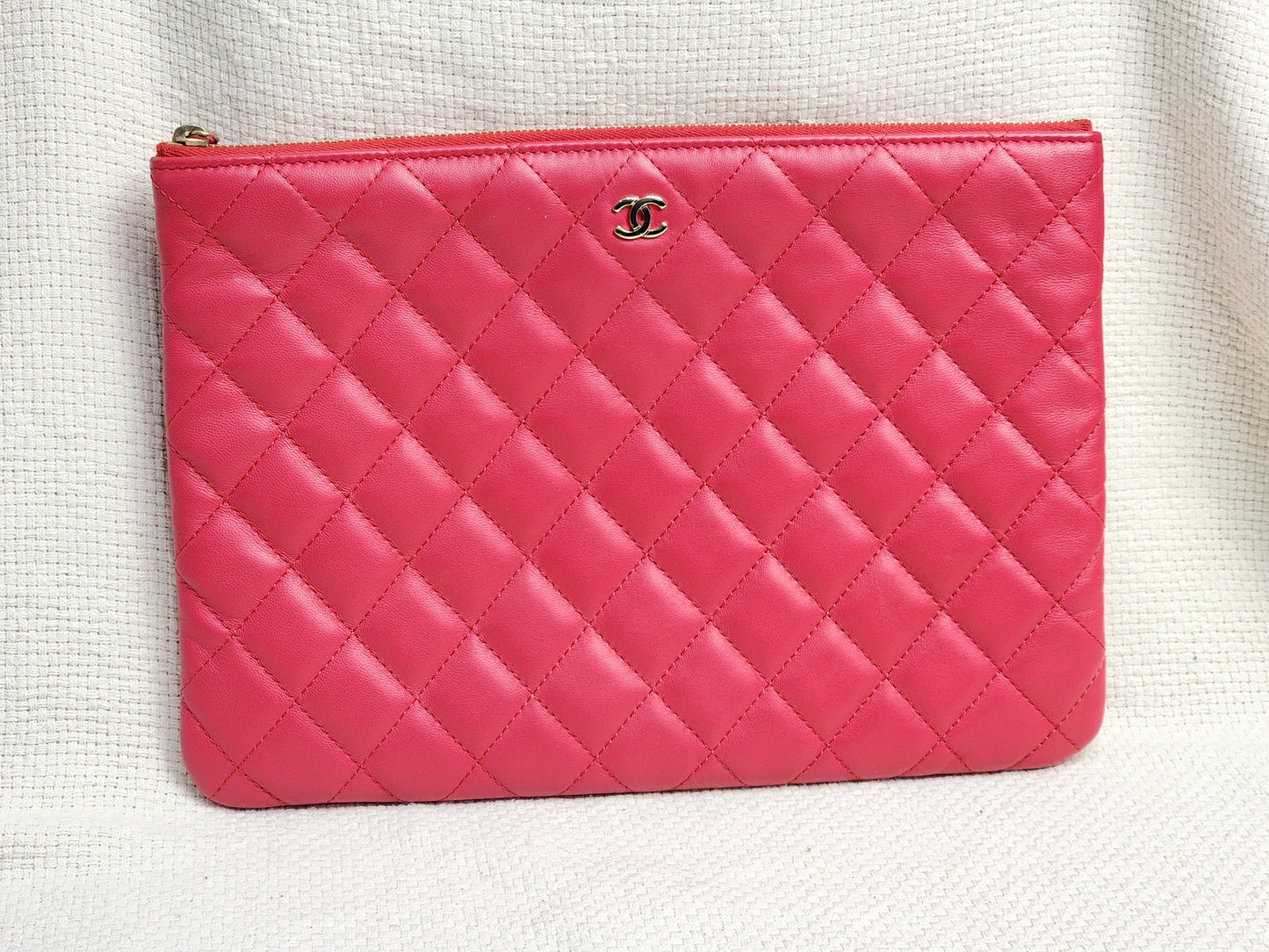 Chanel Red Medium Lambskin O’case GHW