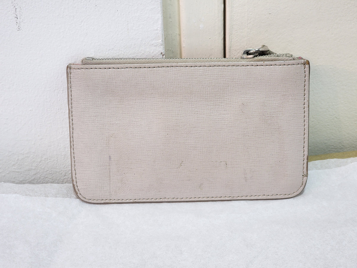 Fendi Beige Pink Monster Eyes Zipped Coin Pouch