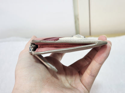 Fendi Beige Pink Monster Eyes Zipped Coin Pouch