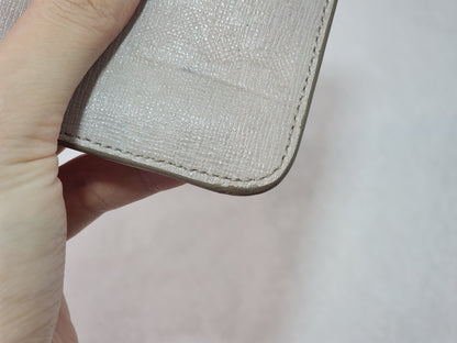 Fendi Beige Pink Monster Eyes Zipped Coin Pouch