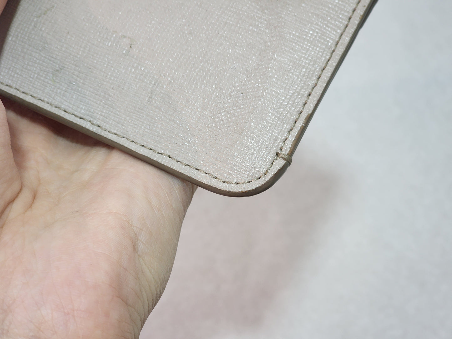 Fendi Beige Pink Monster Eyes Zipped Coin Pouch