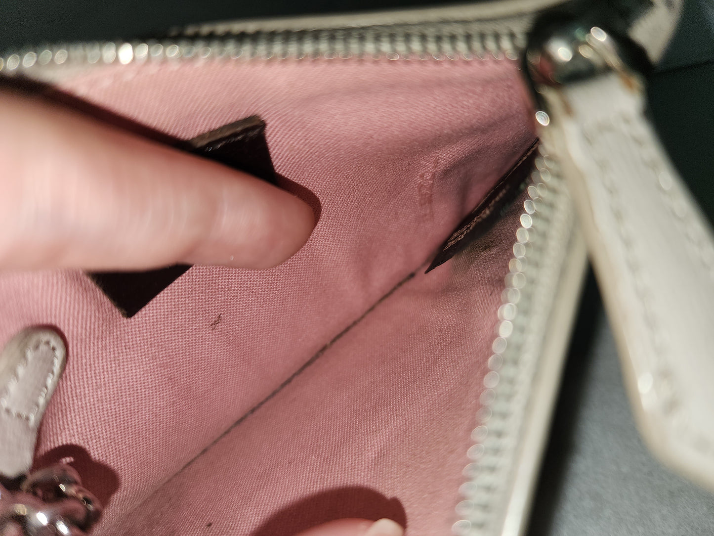 Fendi Beige Pink Monster Eyes Zipped Coin Pouch