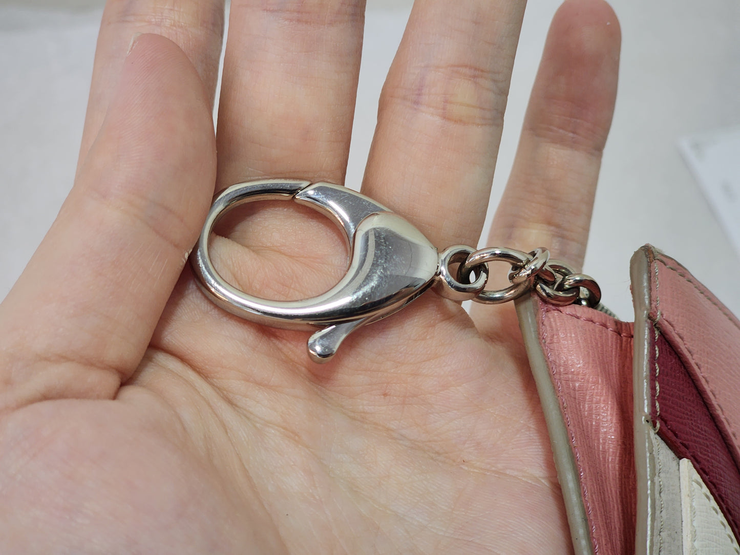 Fendi Beige Pink Monster Eyes Zipped Coin Pouch