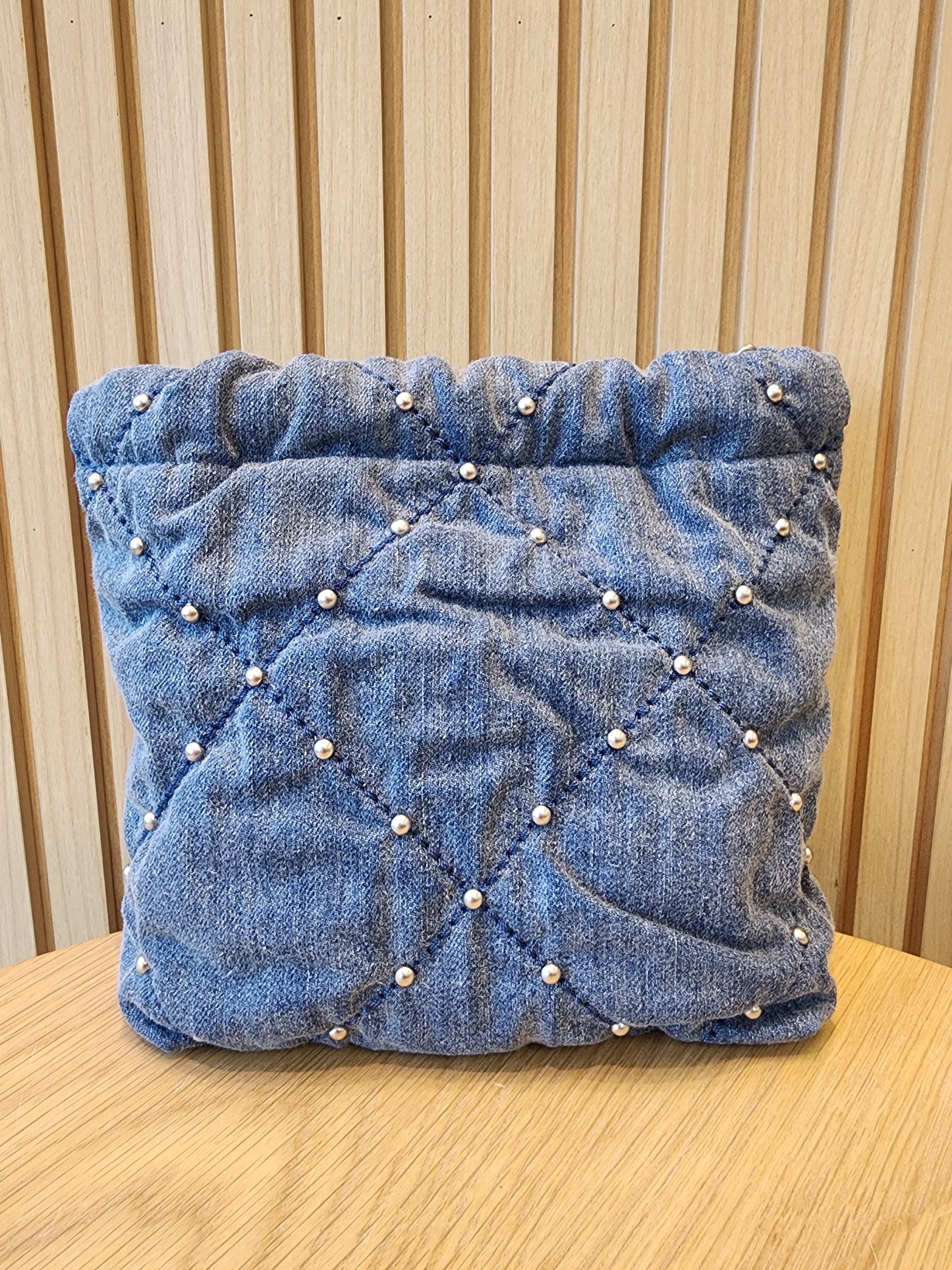 Chanel Denim Studded Mini 22 (SHW)