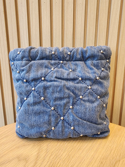 Chanel Denim Studded Mini 22 (SHW)