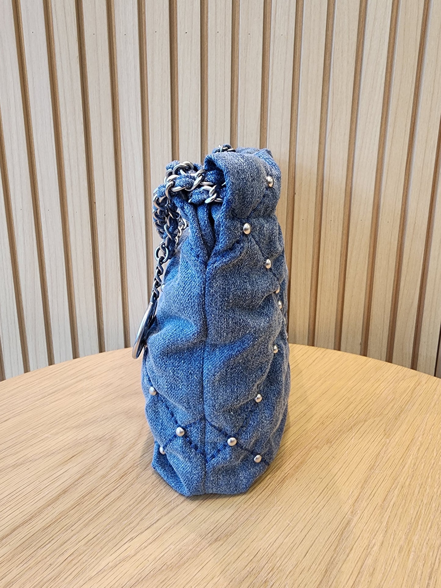 Chanel Denim Studded Mini 22 (SHW)