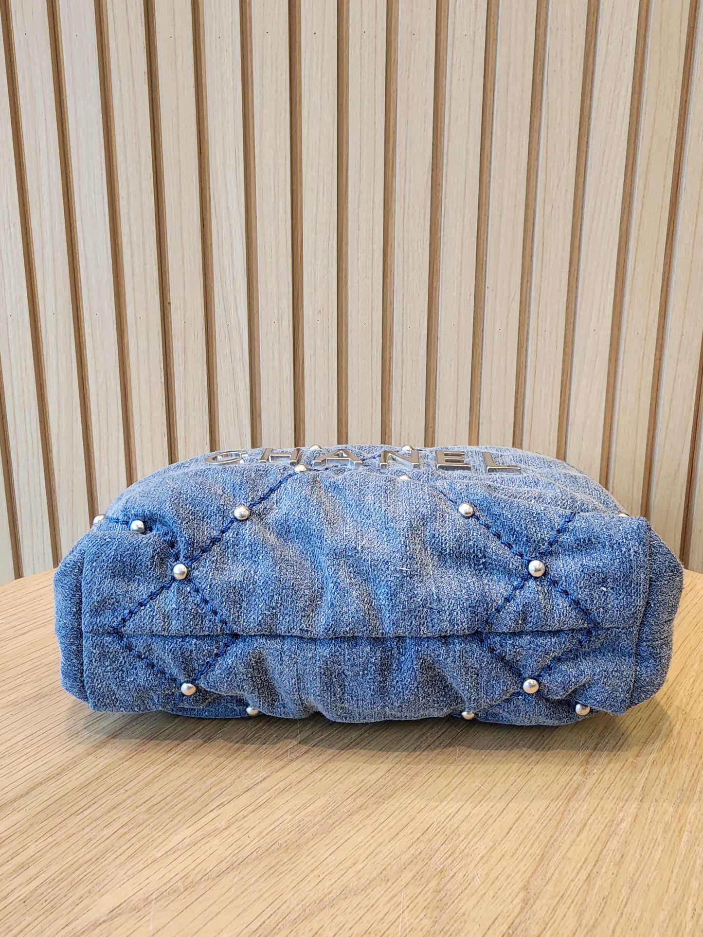 Chanel Denim Studded Mini 22 (SHW)