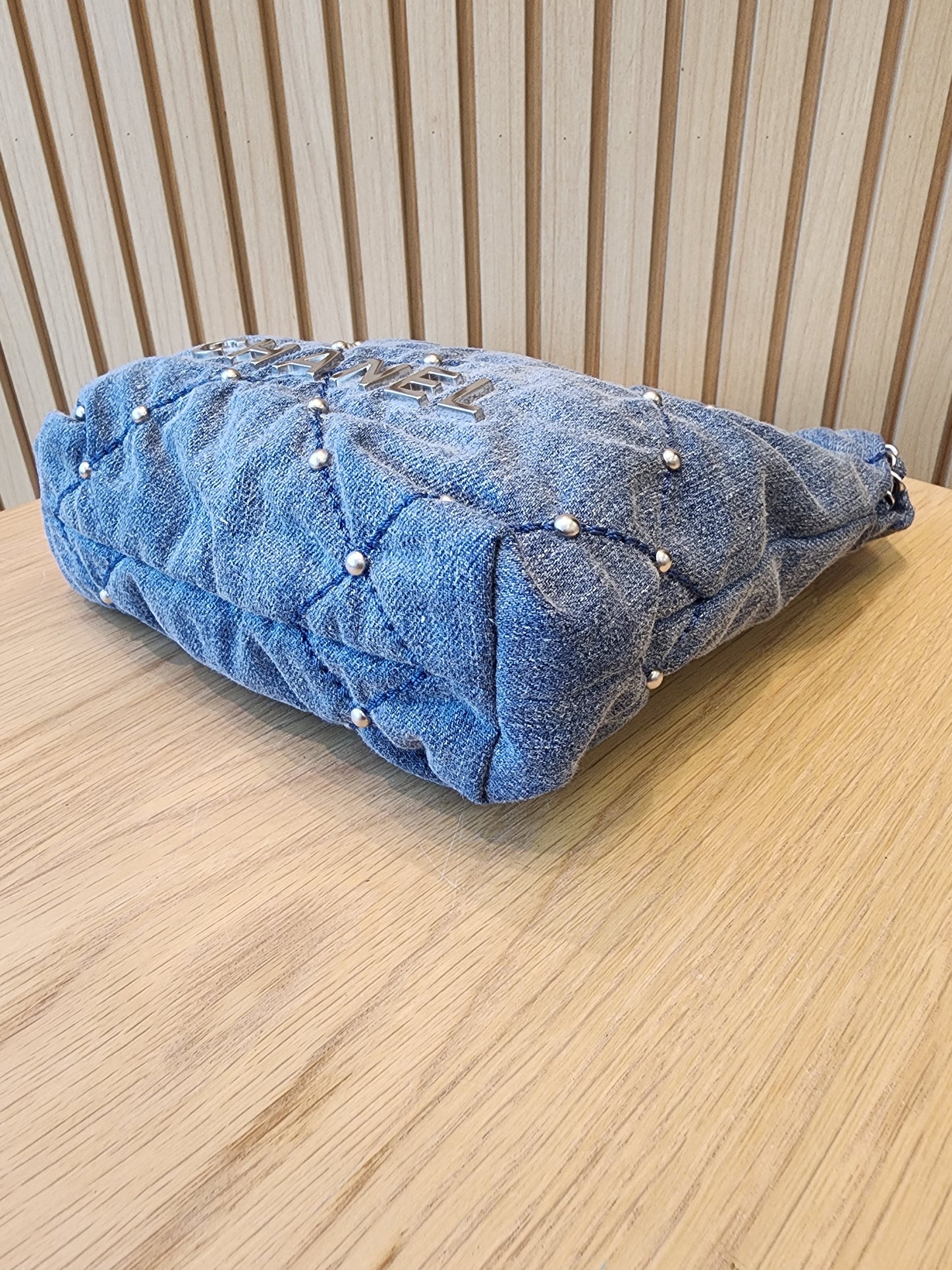 Chanel Denim Studded Mini 22 (SHW)