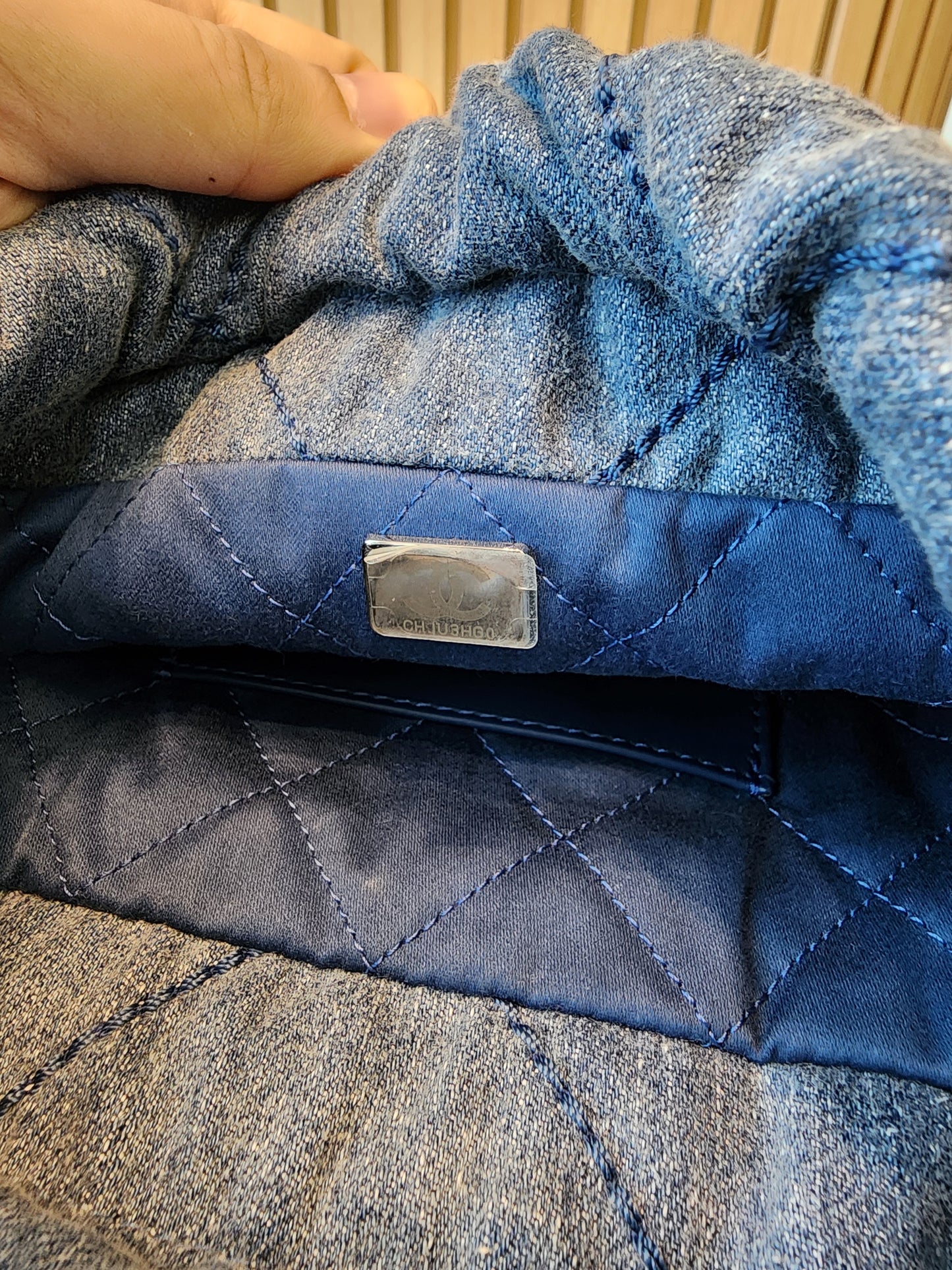 Chanel Denim Studded Mini 22 (SHW)