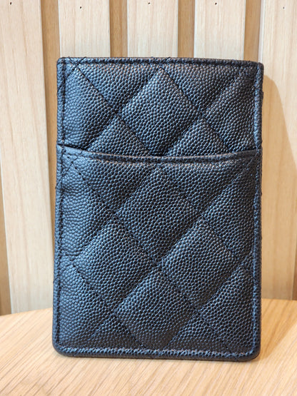 Black Caviar 23K Crystal Logo Vertical Card Case (LGHW)