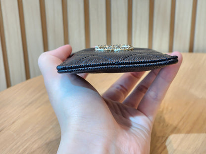 Black Caviar 23K Crystal Logo Vertical Card Case (LGHW)