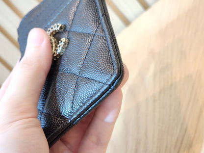 Black Caviar 23K Crystal Logo Vertical Card Case (LGHW)
