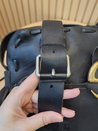 Gucci Black Marmont Laced Messenger Bag