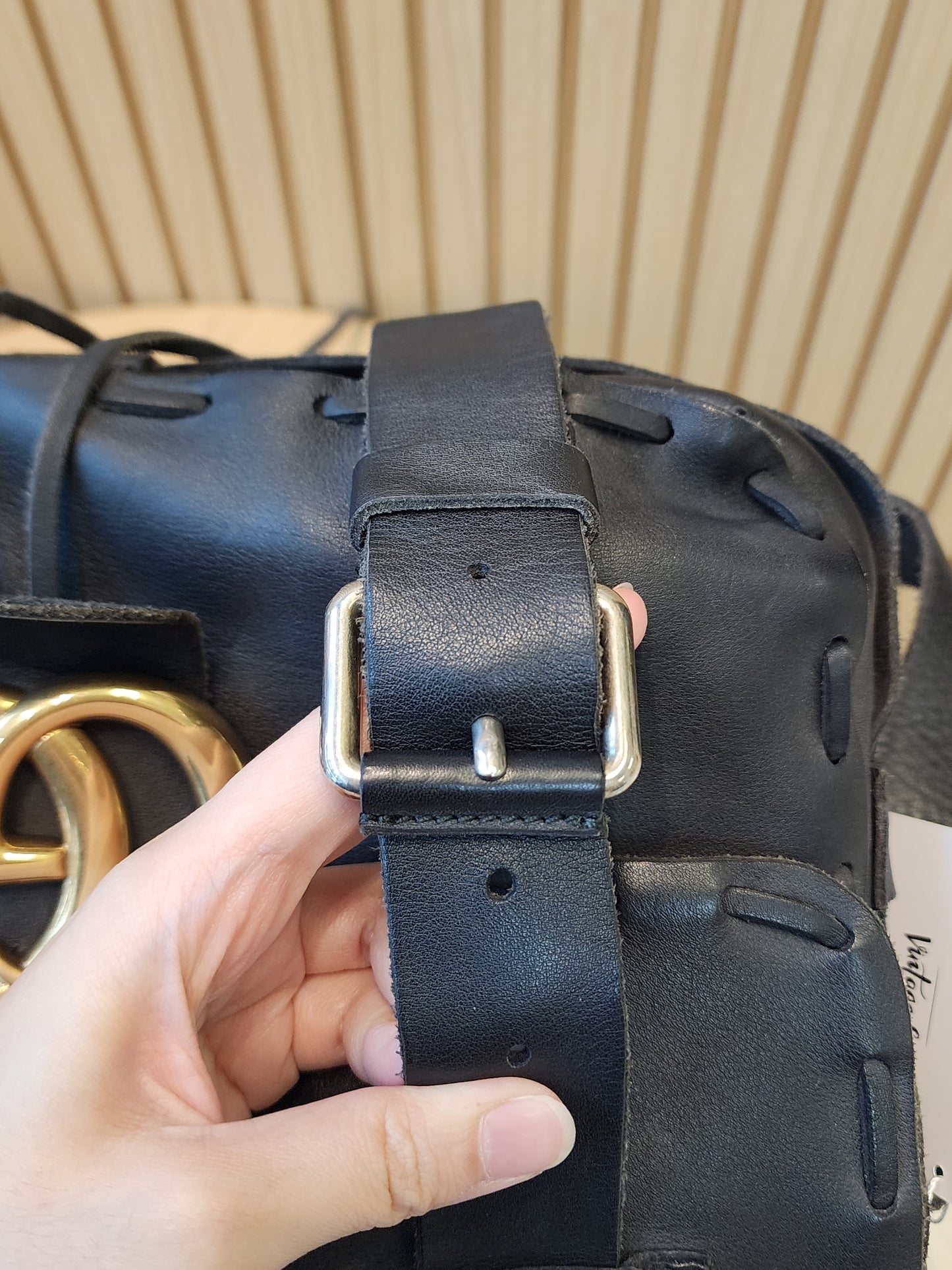 Gucci Black Marmont Laced Messenger Bag