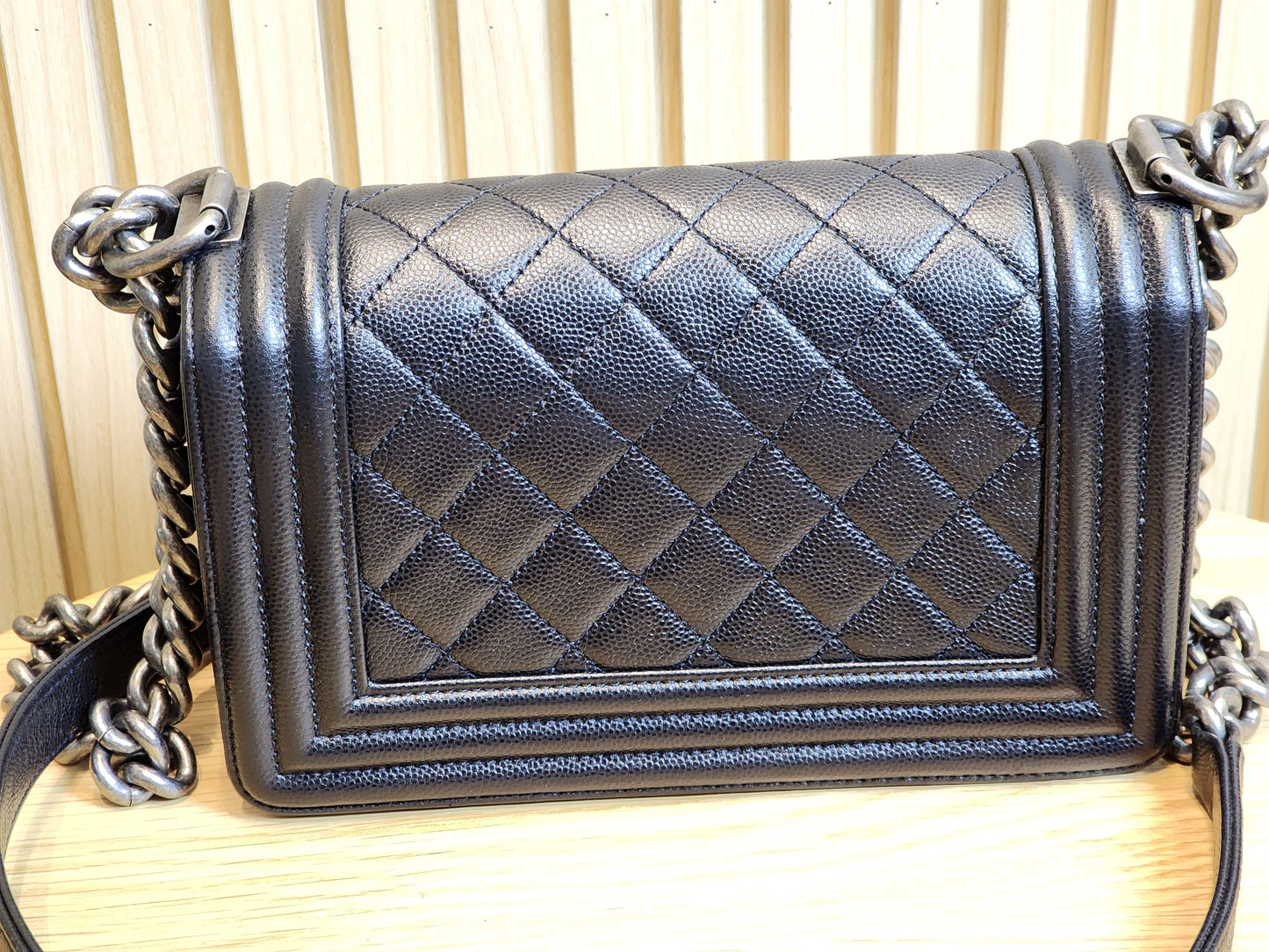 Chanel Black Caviar Small Boy (RHW)