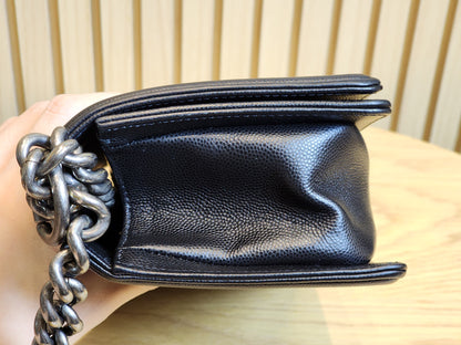 Chanel Black Caviar Small Boy (RHW)