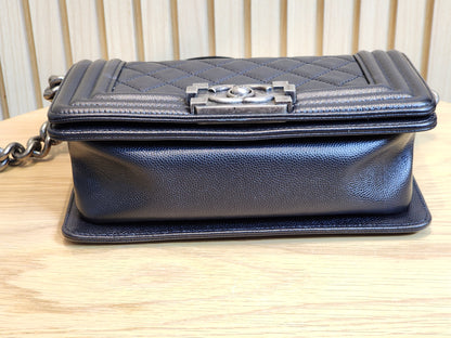 Chanel Black Caviar Small Boy (RHW)