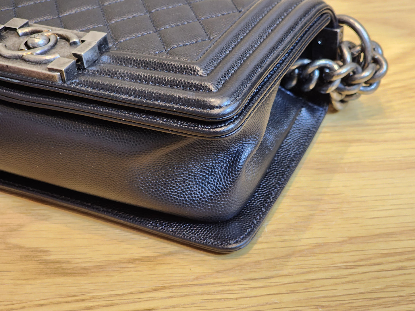 Chanel Black Caviar Small Boy (RHW)