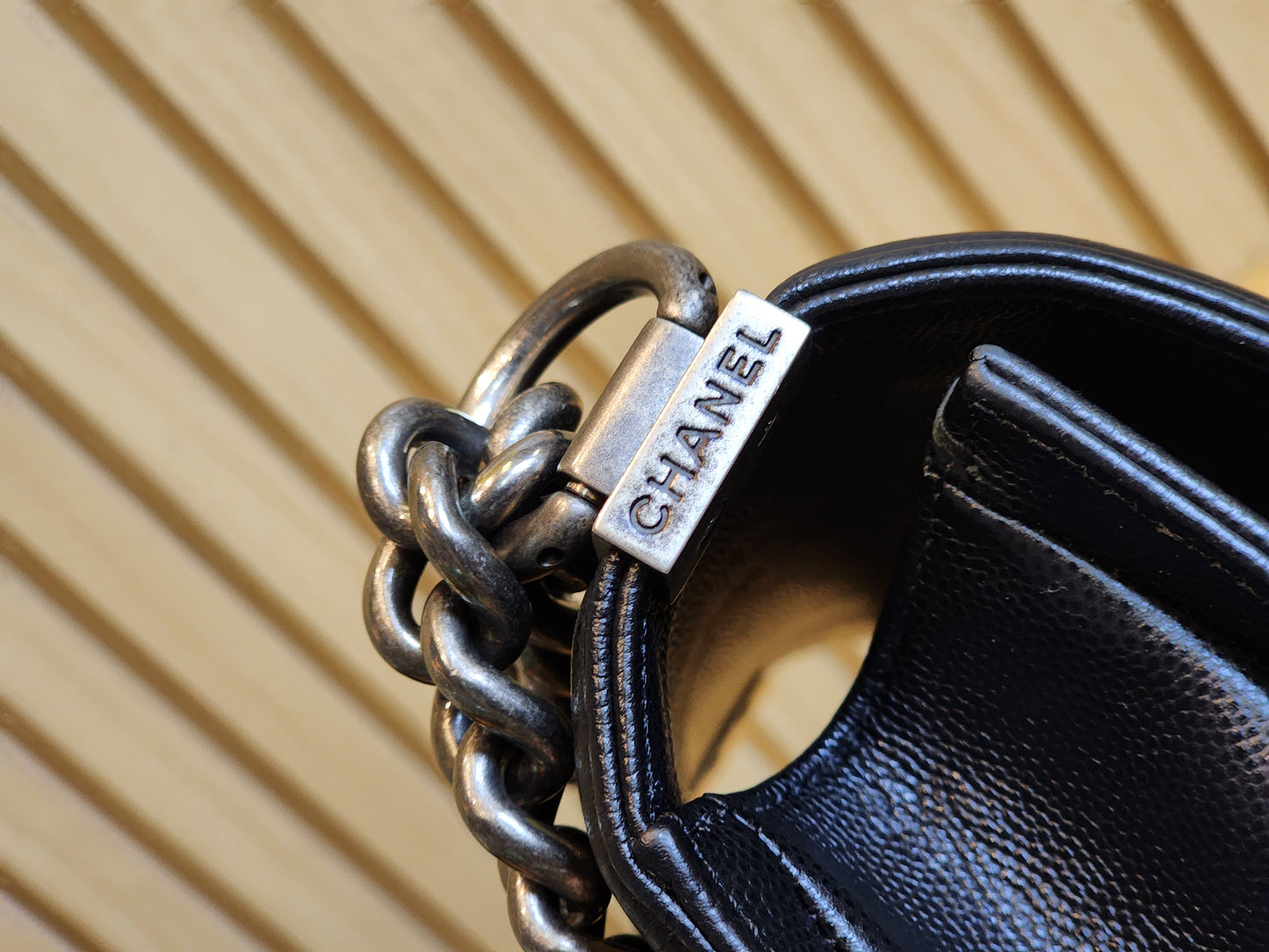 Chanel Black Caviar Small Boy (RHW)